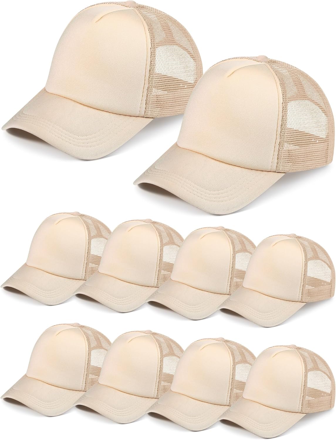 10 Pcs Sublimation Blank Trucker Hats Bulk Mesh Baseball Cap Polyester Mesh Trucker Hat for Men and Women