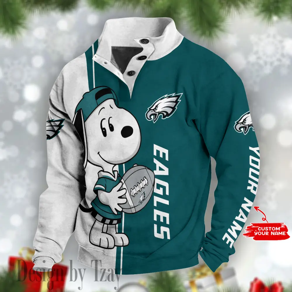 Philadelphia Cute Cartoon Dog Stand Collar Sport Sweatshirt