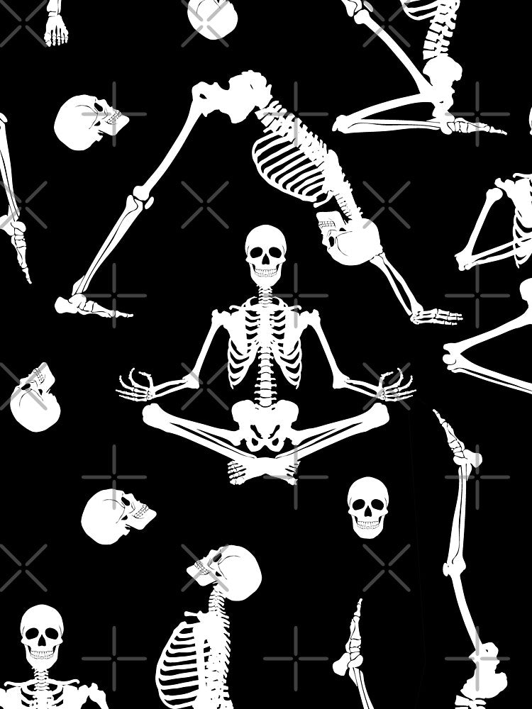 yoga skeletons bones anatomy skull creepy by Gossip Rag