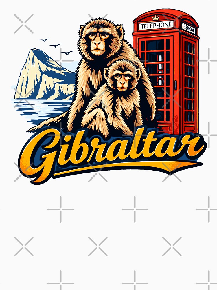 Gibraltar Monkeys Rock Coastal Travel Graphic by JackCurtis1991