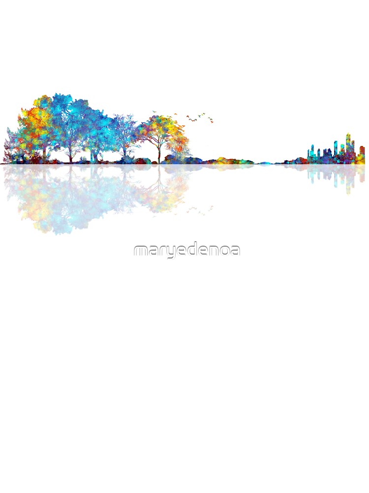 Nature Guitar - Colorful Watercolor by maryedenoa