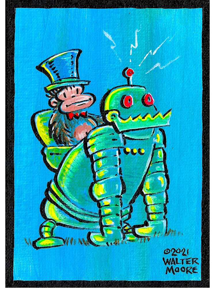Inventor Ape and Robot 032 by Walter Moore