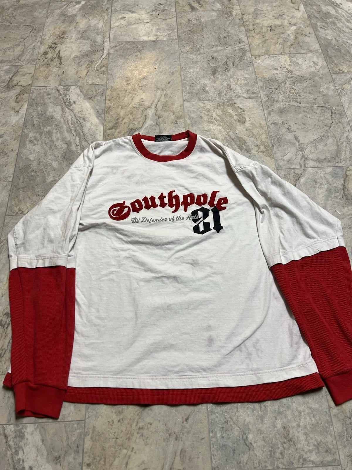 Vintage Y2K SouthPole Thermal Long Sleeve Shirt Mens XXL Waffle Knit Street Wear