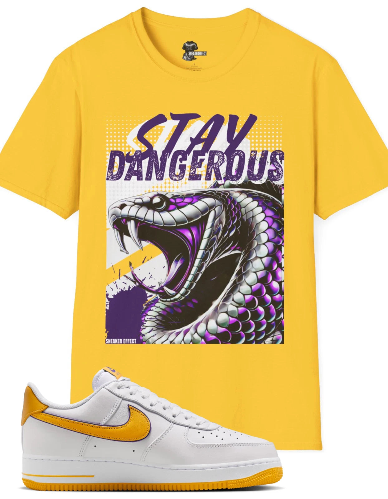 SNEAKER EFFECT SHIRT to match White Kobe Low Air Force 1 Varsity Maize Purple