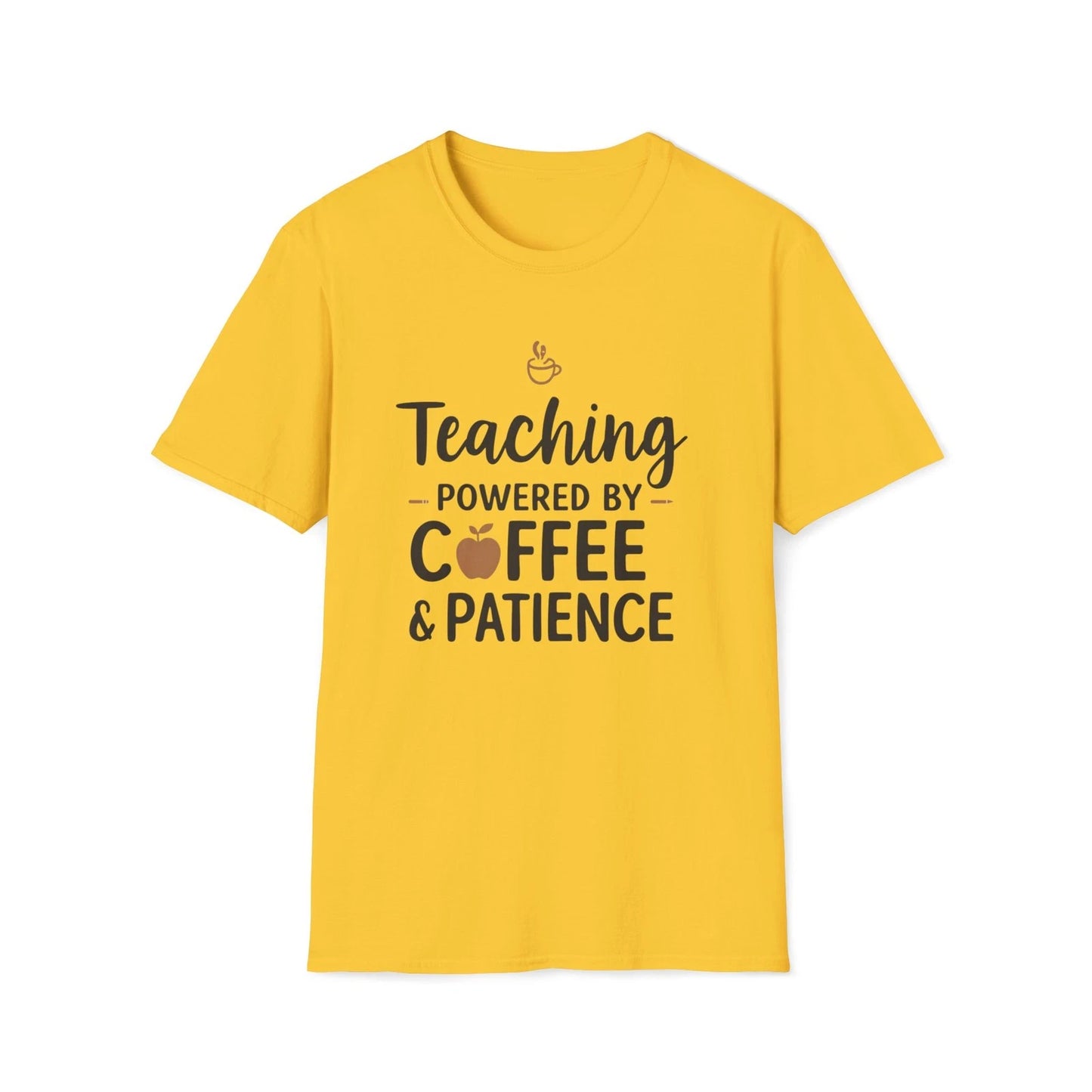 Teaching Powered by Coffee & Patience T-Shirt | Teacher Coffee Shirt