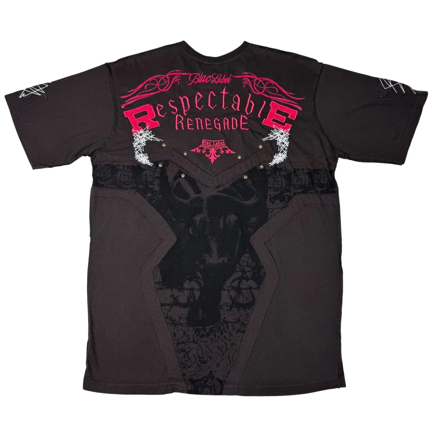 Blac Label Turnbull Hardheads Graphic T Shirt Brown Streetwear Mens Y2K Grunge