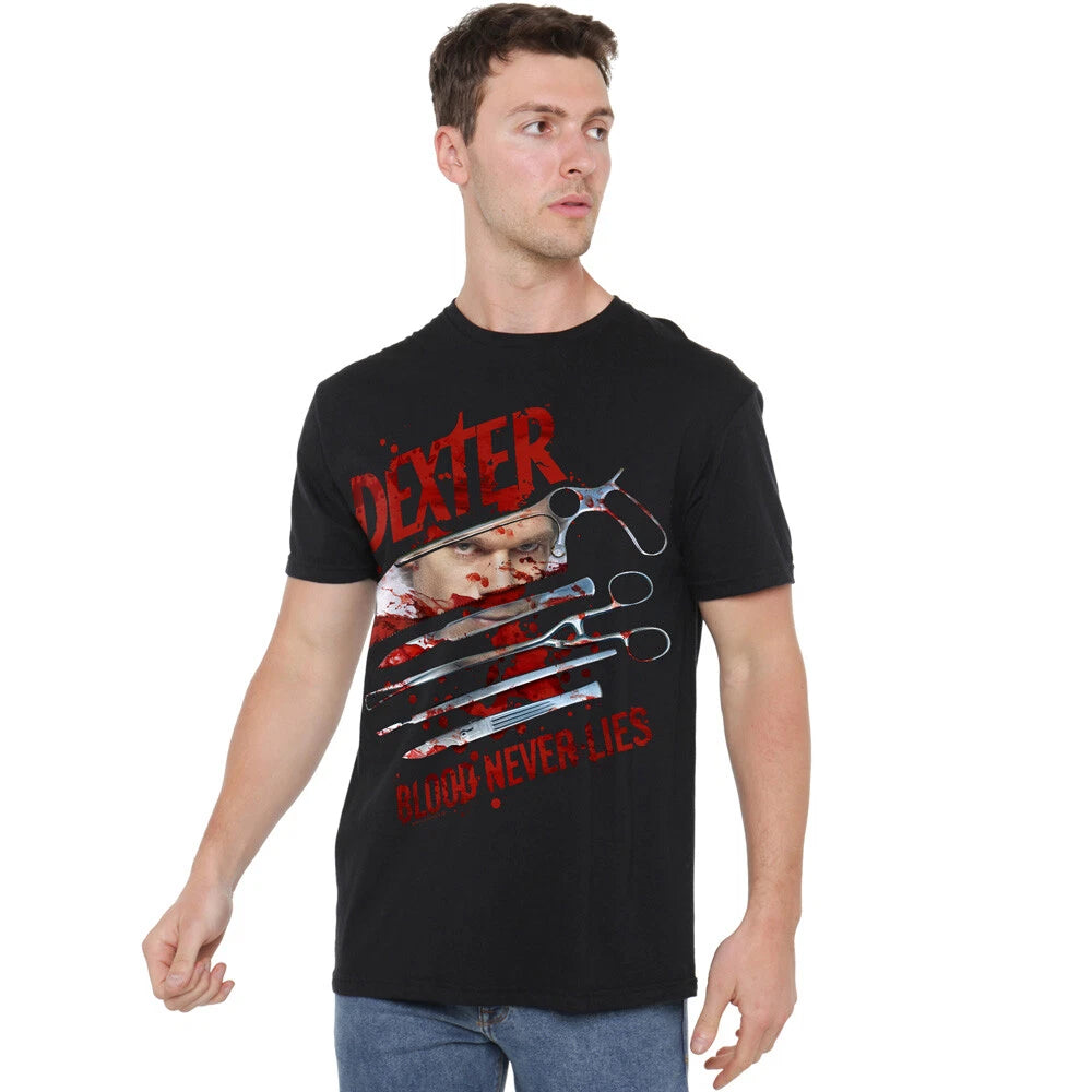 Dexter Blood Never Lies T-Shirt S-2XL, Black
