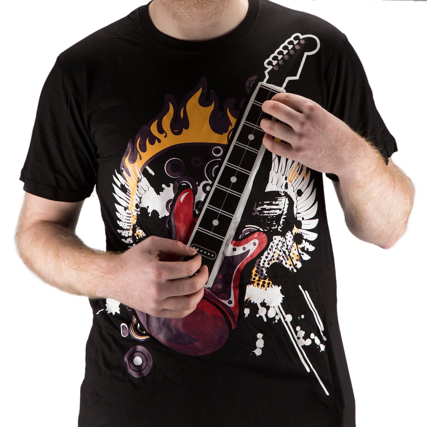 Electric Rock Playable Guitar T-Shirt Short Sleeve T Shirts Men Women Xmas Gifts