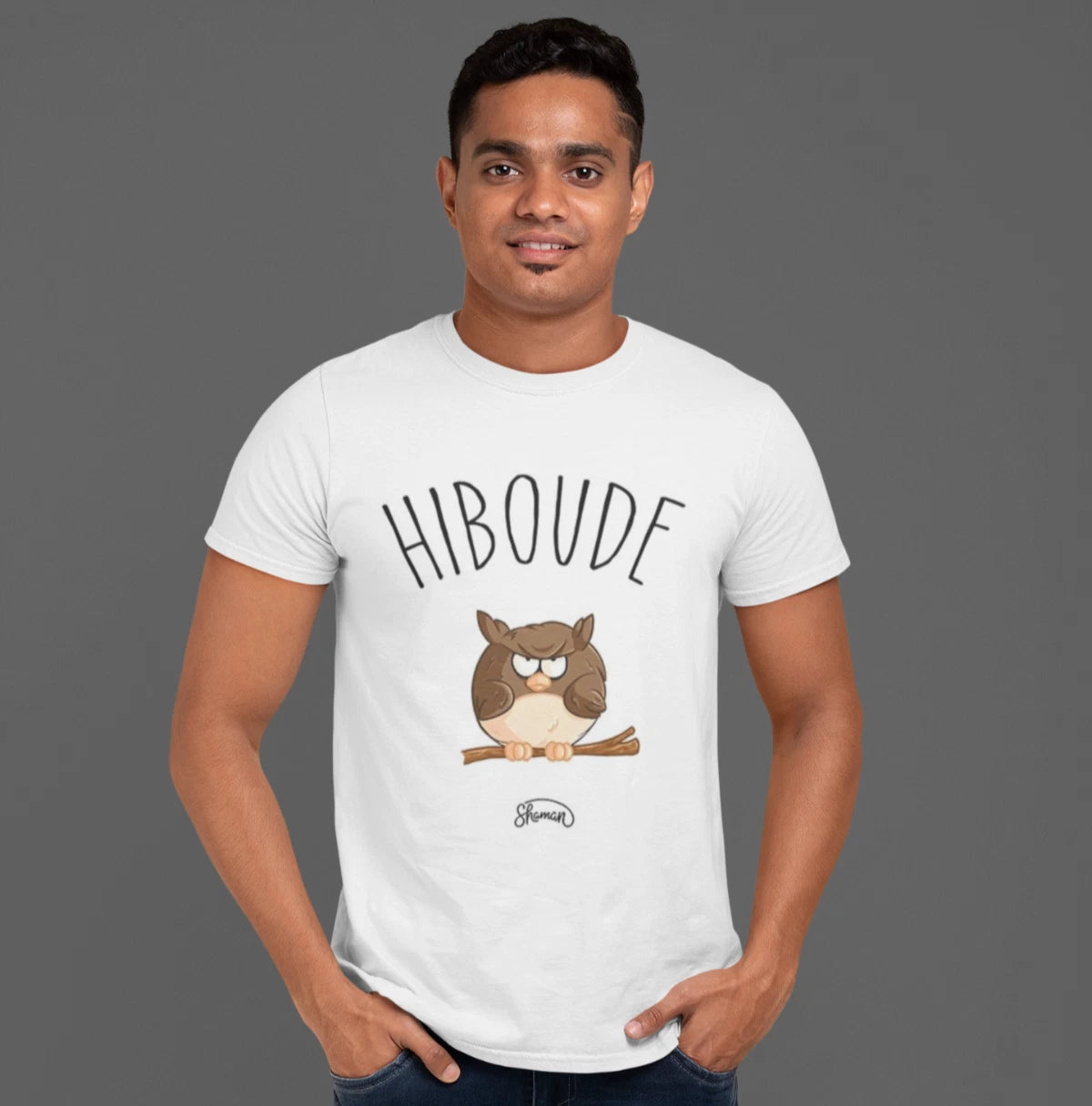 Men's Short Sleeve T-Shirt White, HIBOUDE