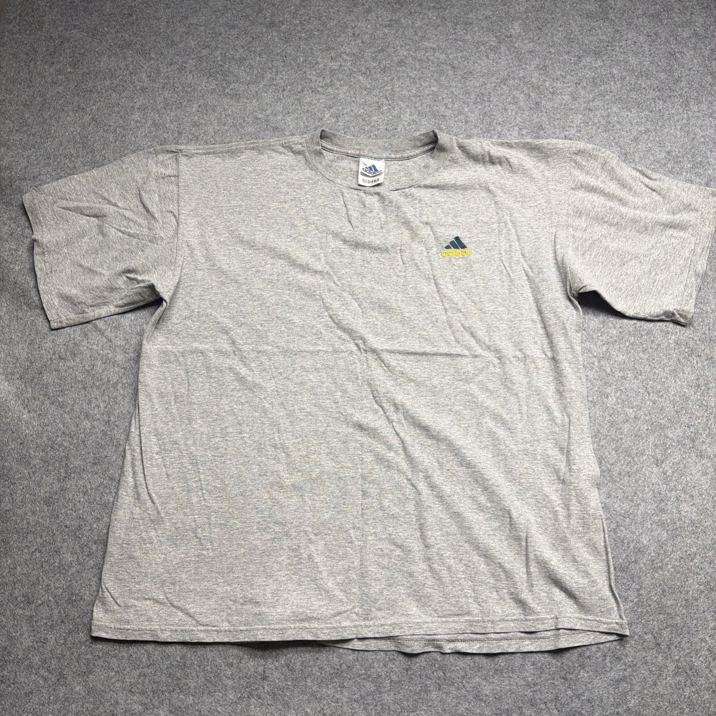 Adidas Shirt Mens Extra Large Gray Graphic Logo Short Sleeve Stretch