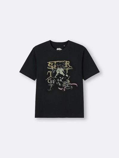 JoJo's Bizarre Adventure x GU T-Shirts Jump Japan BLACK