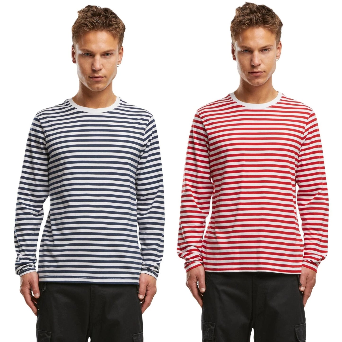 Brandit Jersey Shirt Stripe Long Sleeve Men's Striped Cotton Shirt