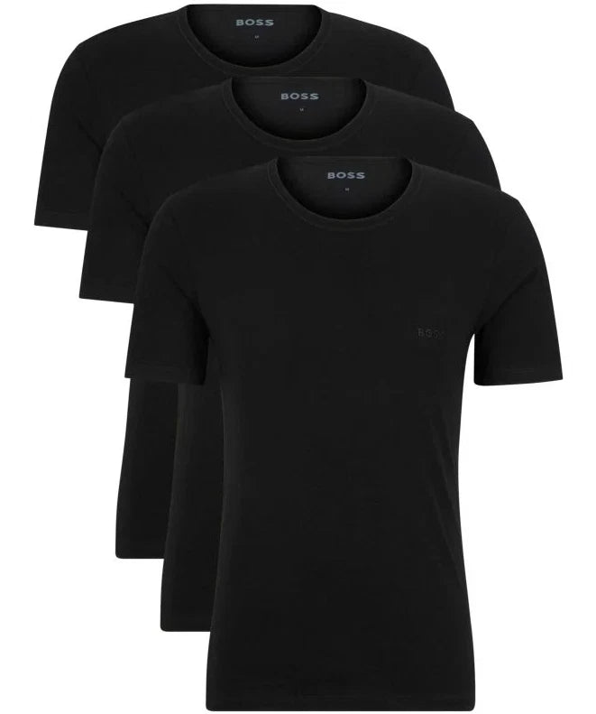 Mens T-Shirts BOSS Black 3 Pack Short Sleeve With Logo - Size M