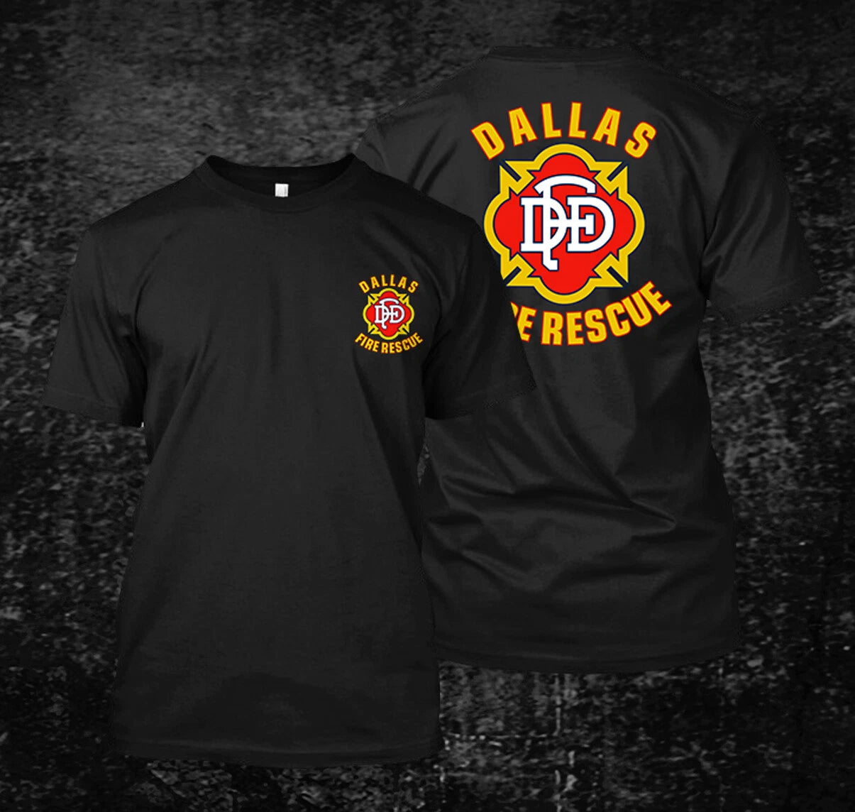 Dallas fire rescue - Custom Men's Back and front T-Shirt Tee