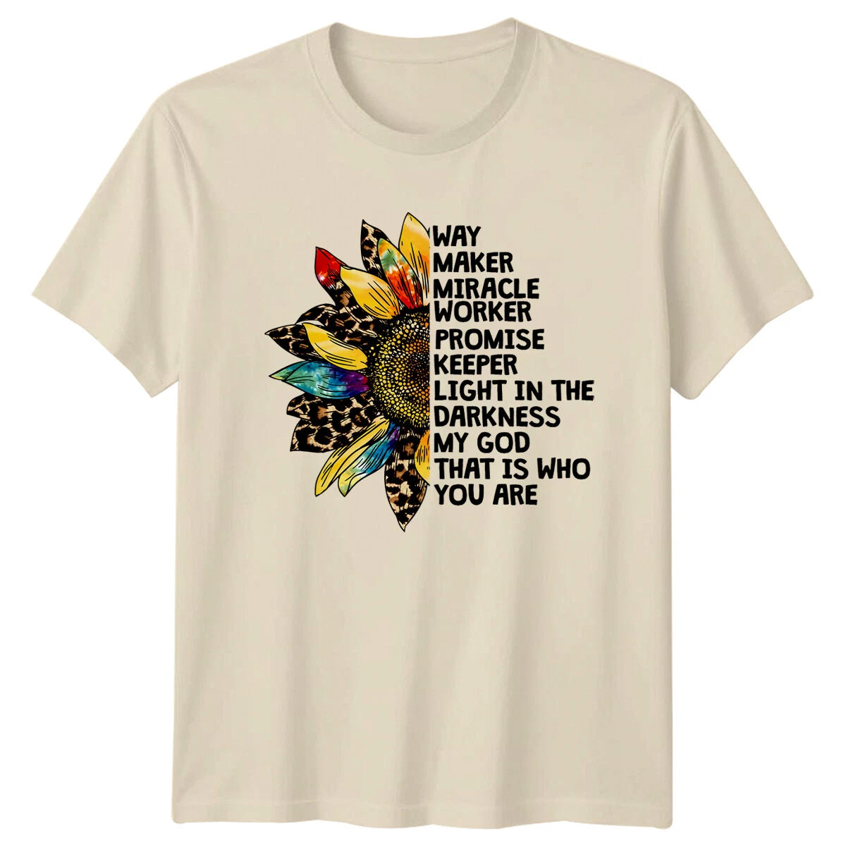 Christian Sunflower Way Maker Miracle Worker Graphic T-Shirt