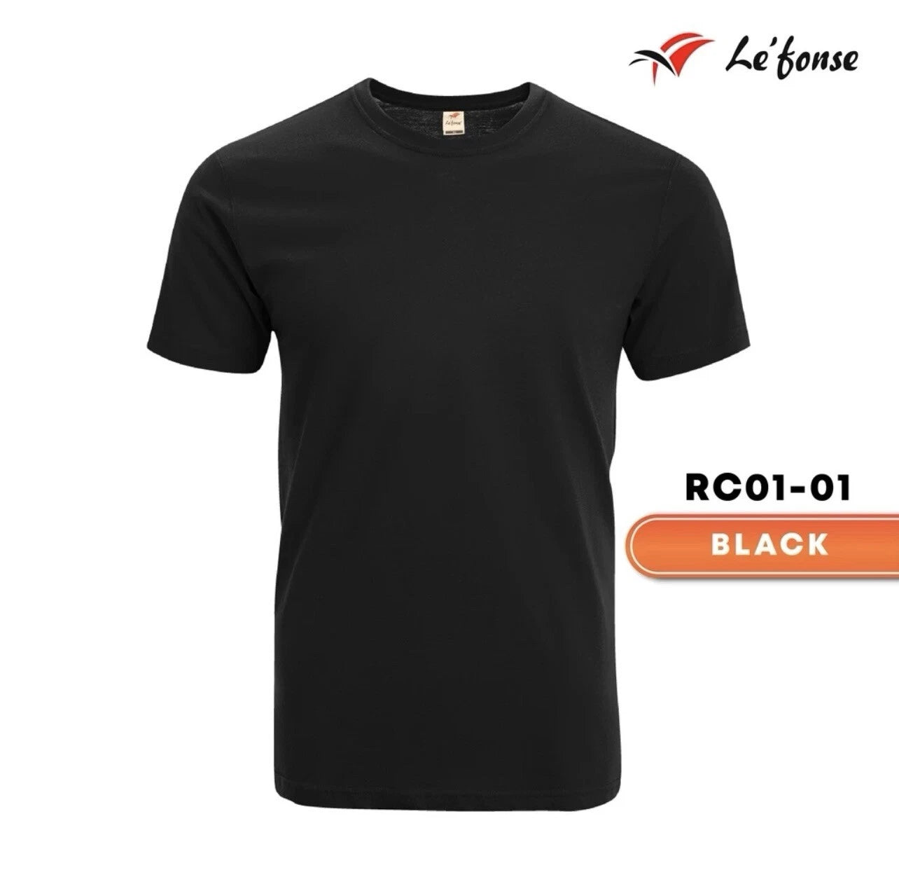 Unisex Cotton Round Neck Plain Short Sleeve T-shirt Women Men 160gsm - Black