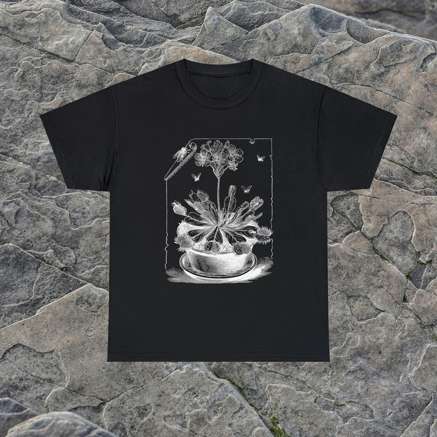 Venus Flytrap Illustration T-Shirt, Carnivorous Plants, Strange