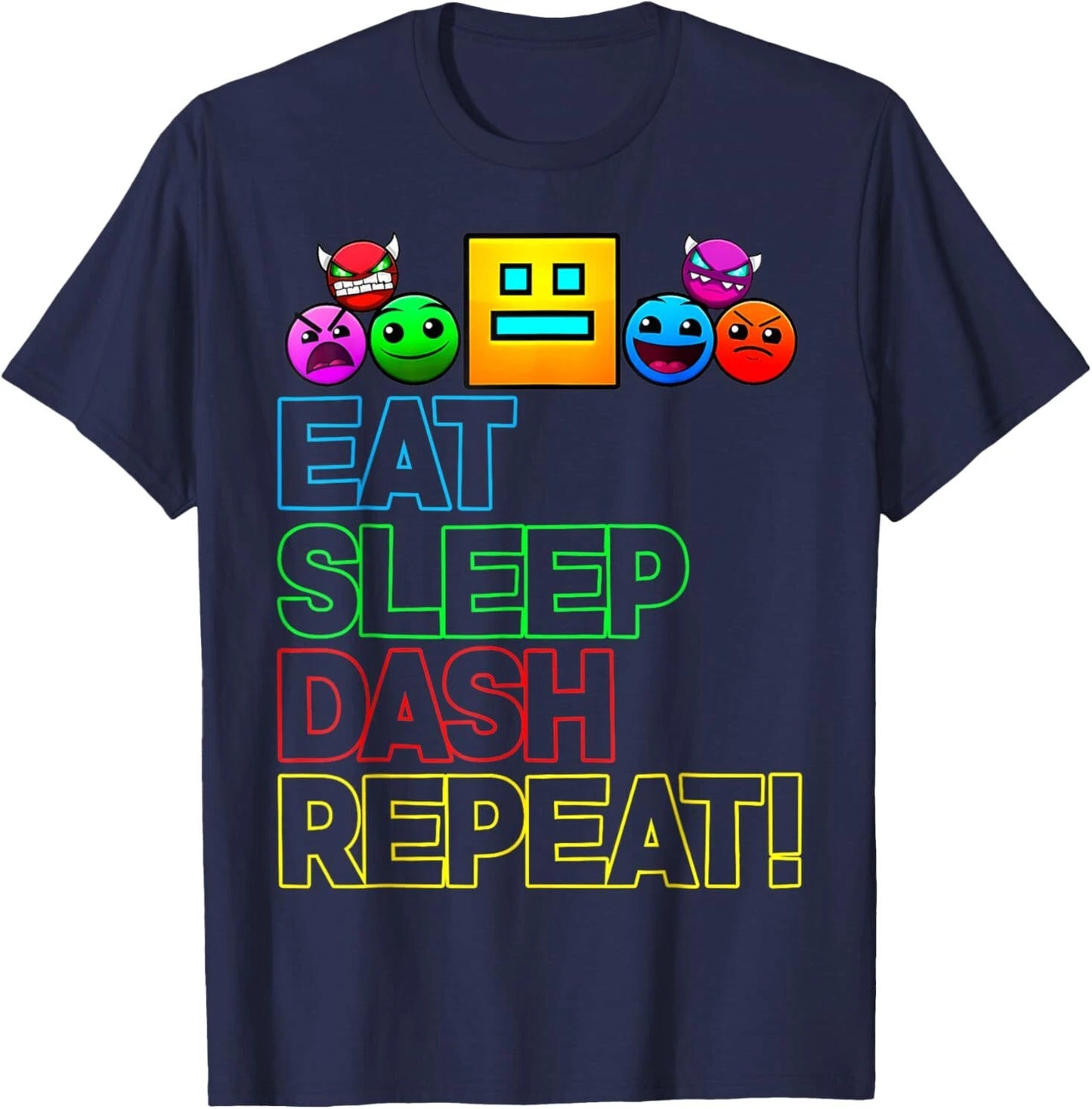 Eat Sleep Dash Repeat Video Game Geometry Video Gamer Lover T-Shirt