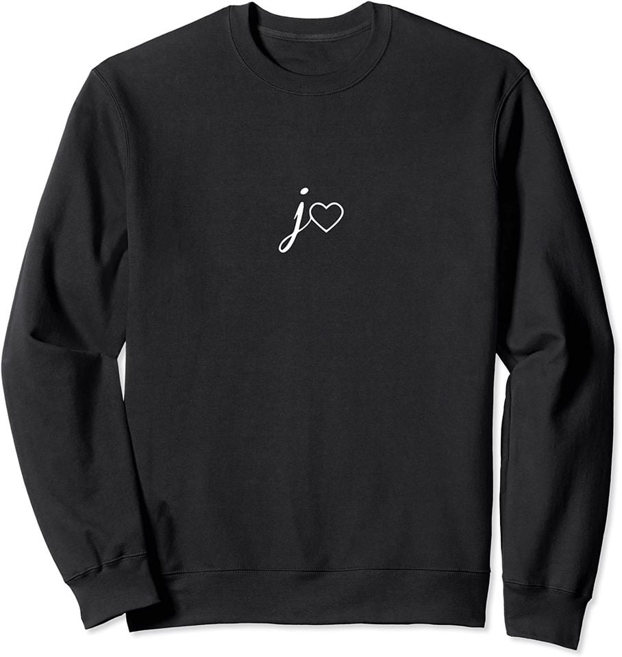 Monogram Initial Letter J Heart Outline Minimalist Design Sweatshirt