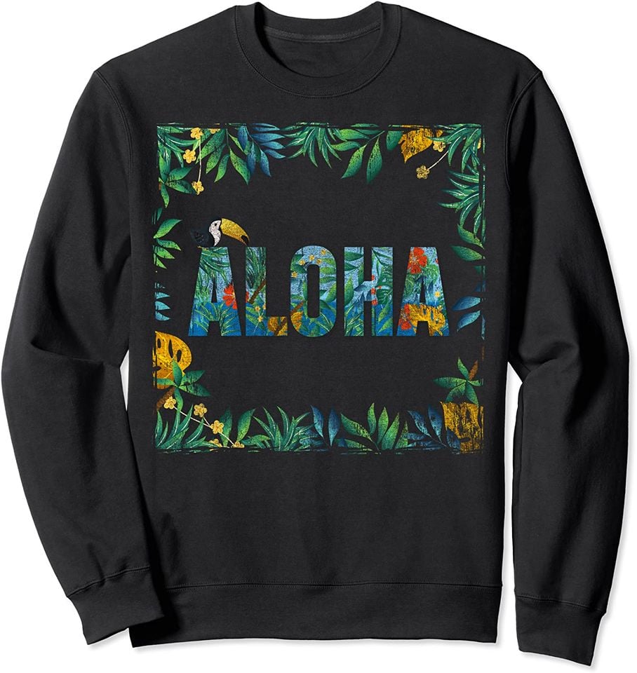 Aloha Beaches Sweatshirt Vintage Aloha Beaches Summer Break Tropical Vacation