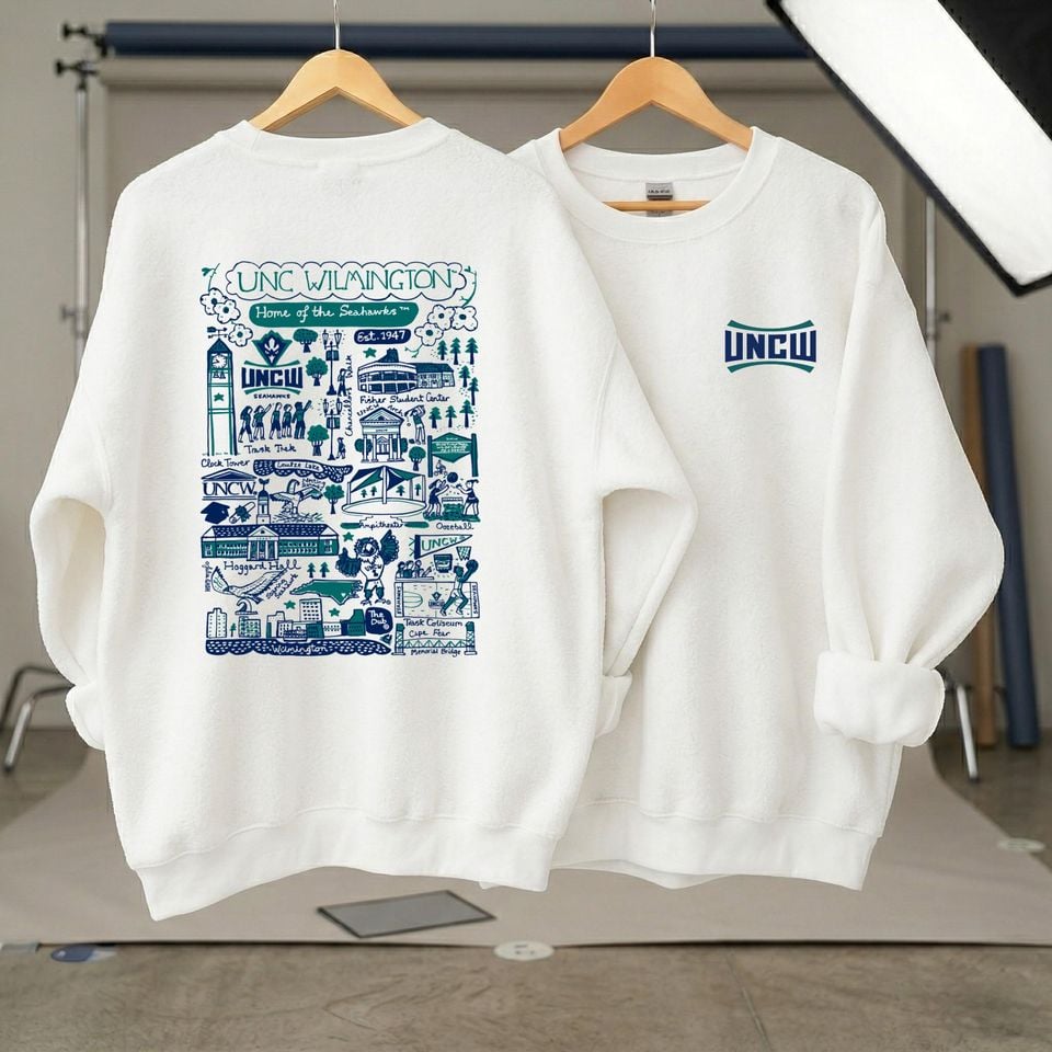 UNC Wilmington Custom Hand Graphic Sweatshirt, Personalized College GameDay Apparel