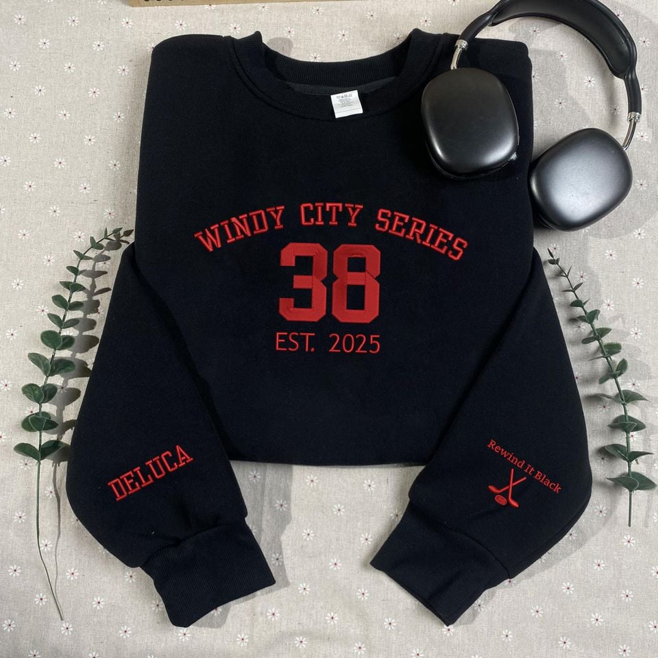 Bookish Hoodie for Windy City Series Fans  Custom Embroidered DeLuca 38 Crewneck  Liz Tomforde Inspired Gift