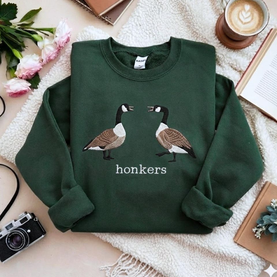 Honkers Embroidered Unisex Sweatshirt: Funny Goose Shirt