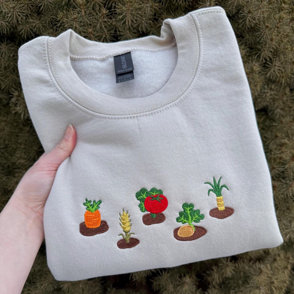 Veggie Starts Sweatshirt Embroidered (Animal Crossing Inspired)