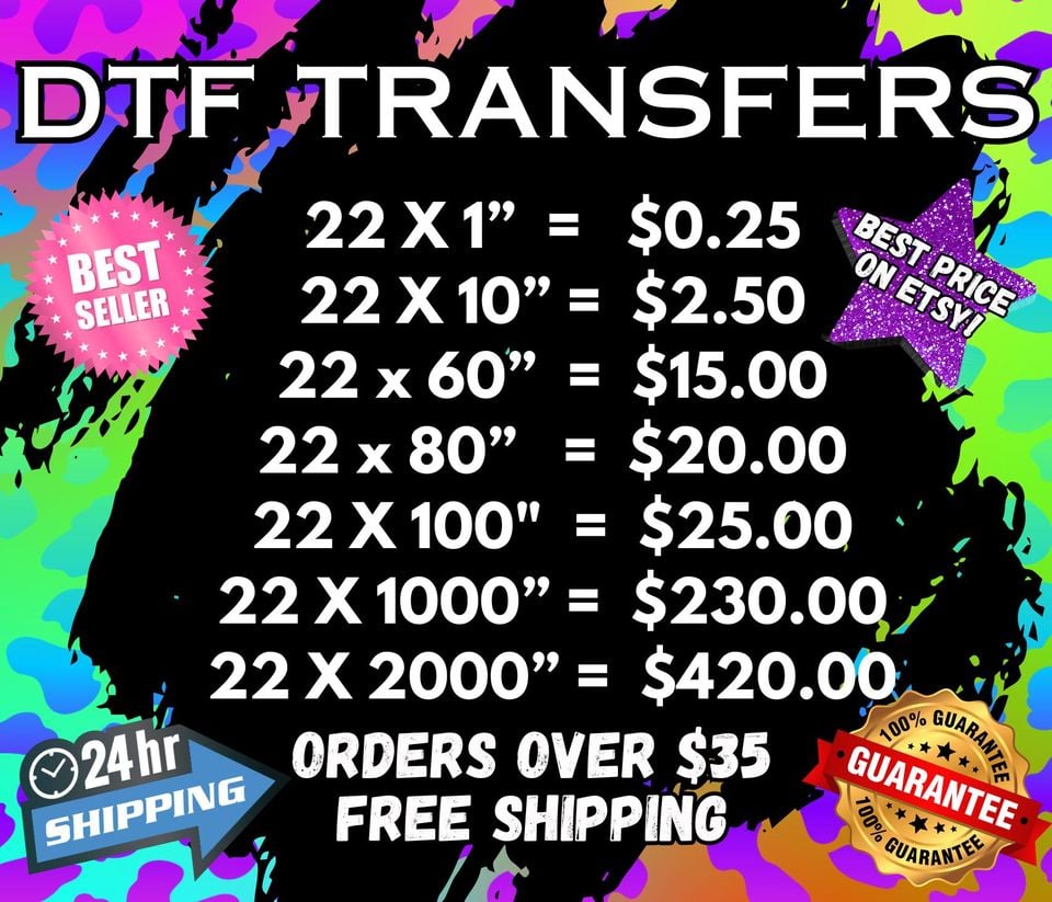 Custom DTF Transfers: Gang Sheet, Heat Transfer, Iron On