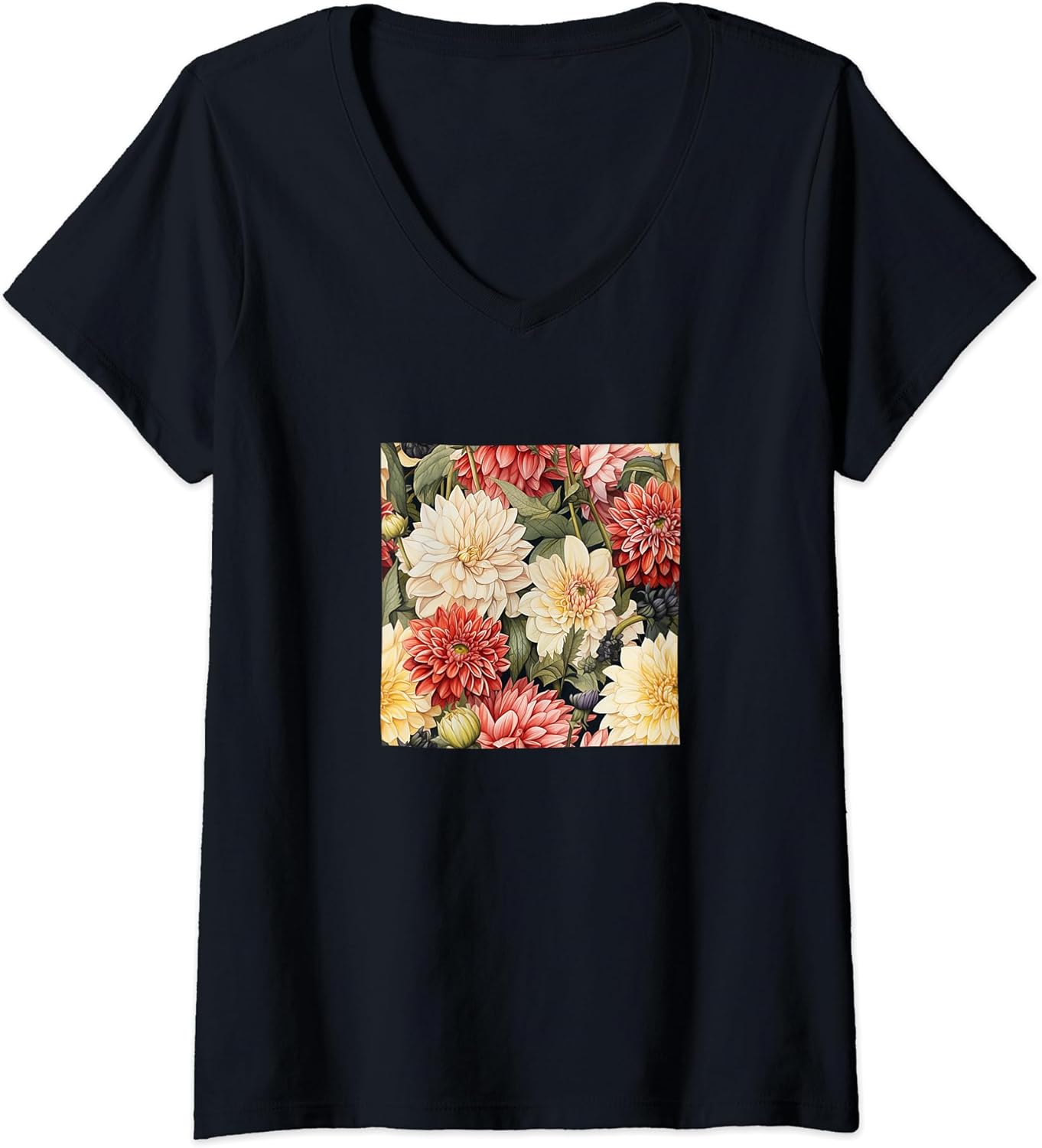 Dahlia Watercolor Wildflower Pattern Merch