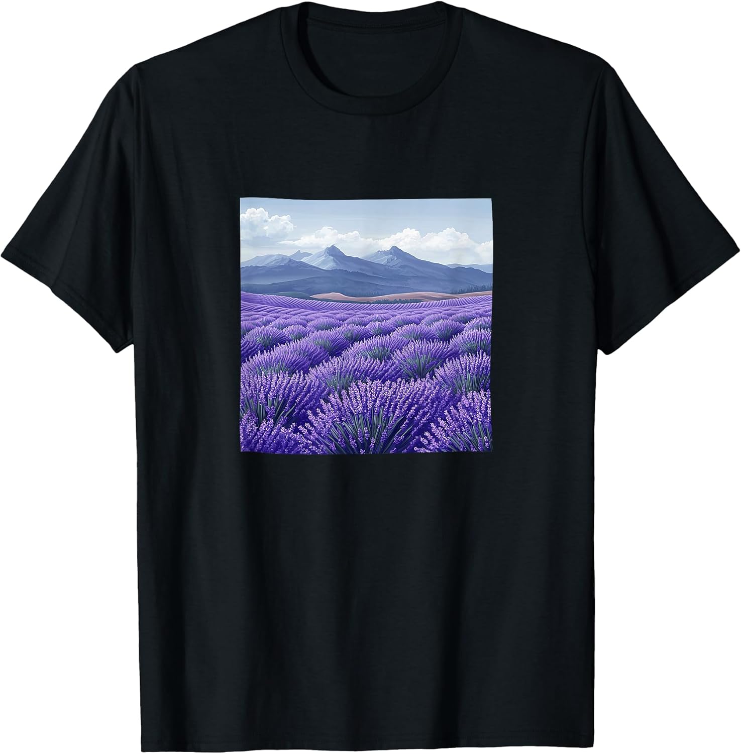 Lavender Fields In Bloom Vintage Landscape Merch