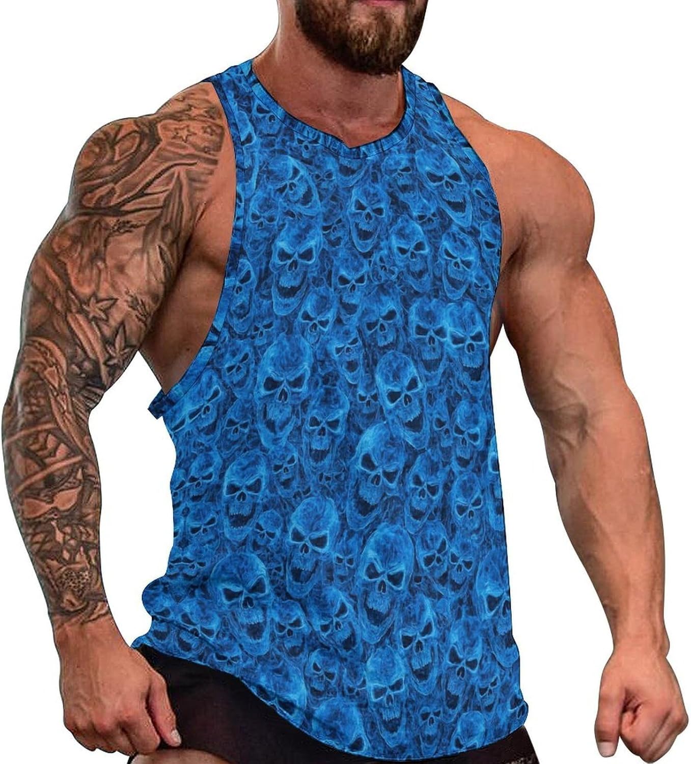 Funny Skull Graphic Tank Top Novelty Sleeveless Shirt