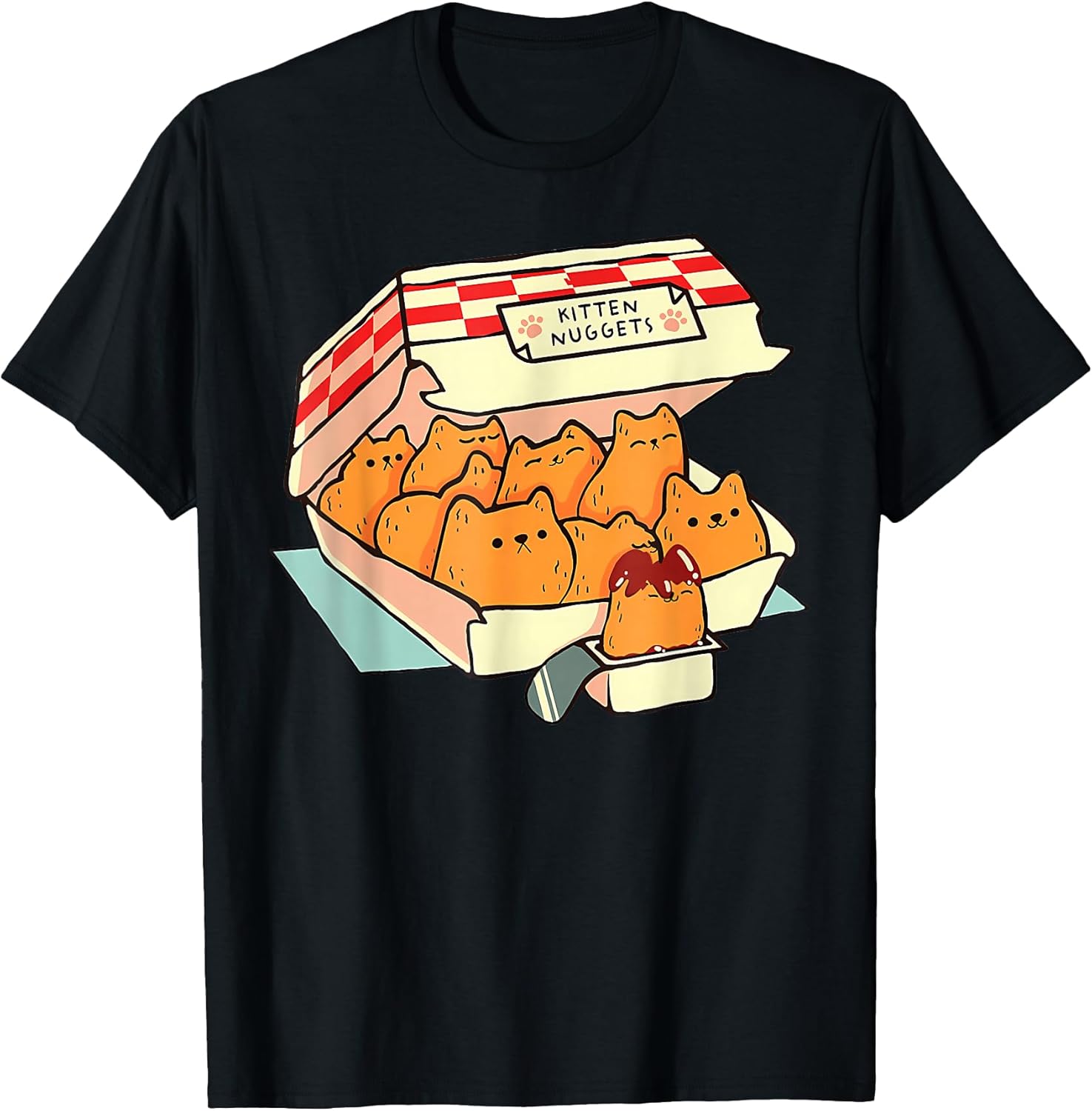 Kitten Nuggets Food Pun Cat Lover Gift Chicken Nuggets T-Shirt