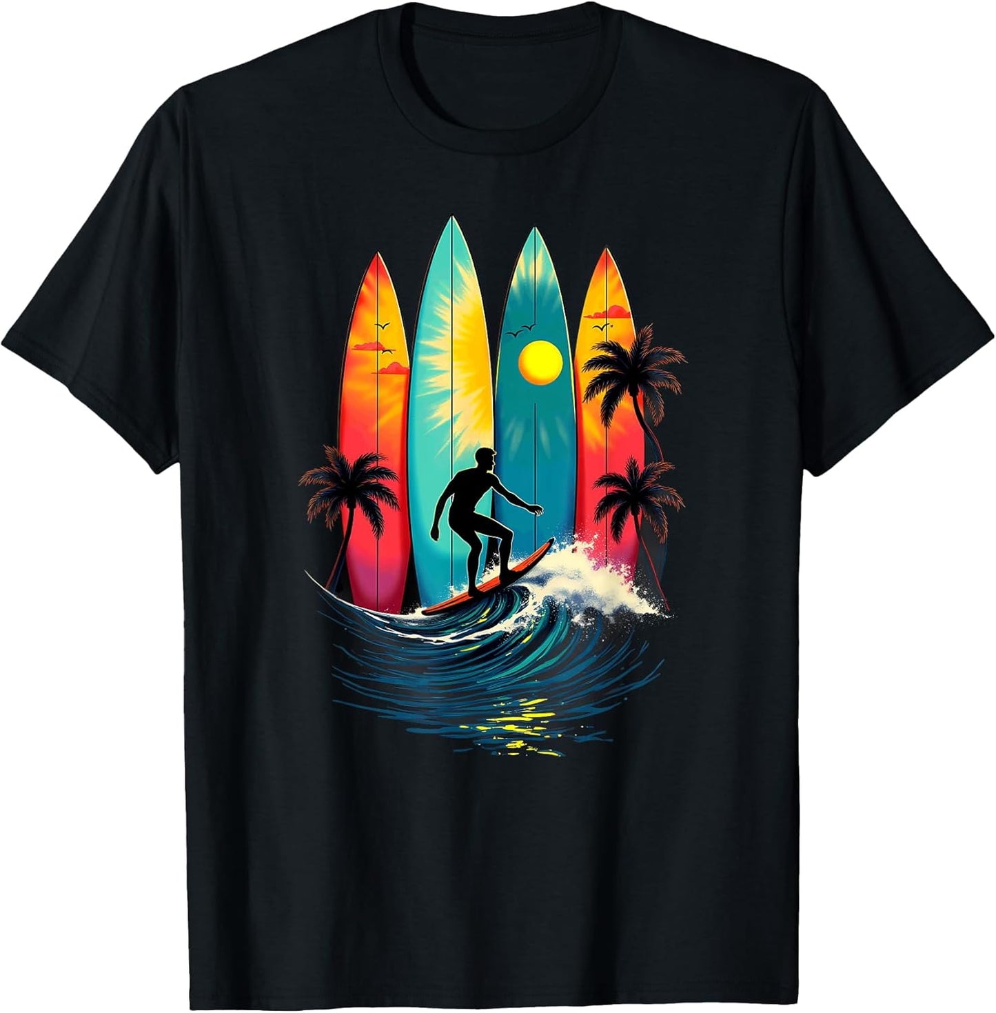 Retro Surfboard Surfing Tees