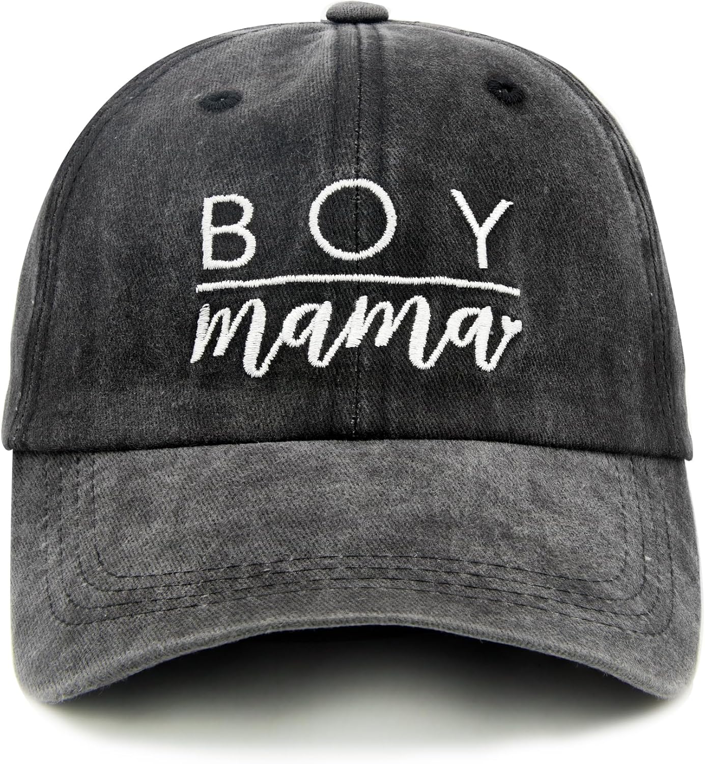 Women's Embroidered Baseball Cap Boy Mama Mom Gift Vintage Distressed Dad Hat