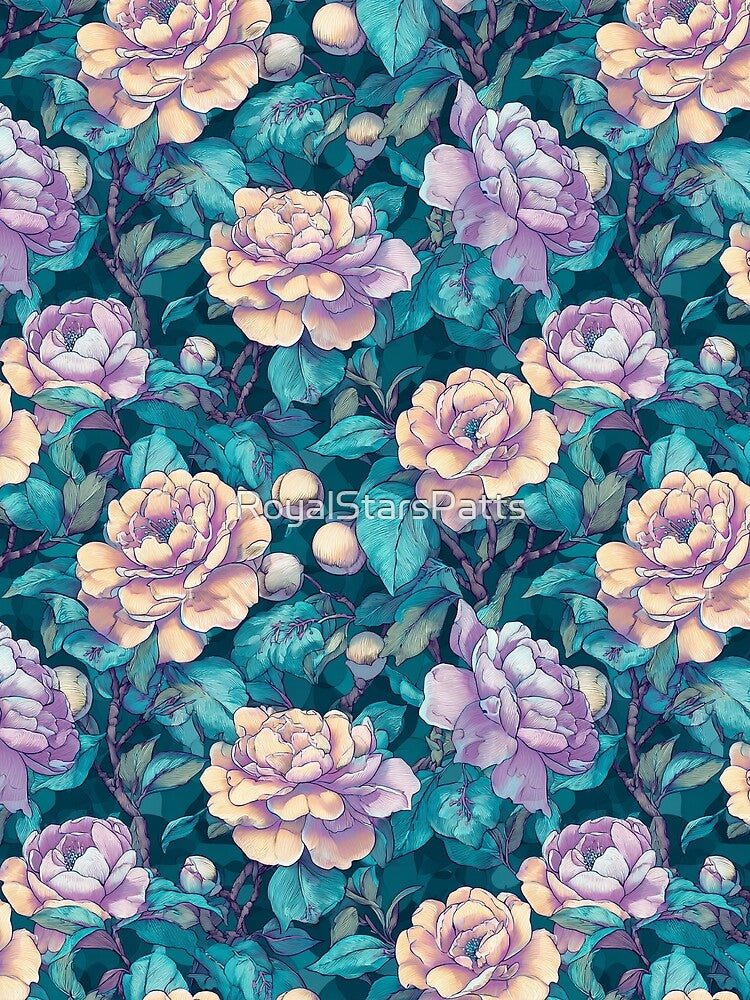 Colorful Gardenias Texture  - Flower Bouquet Pattern  - Birthday Gifts by RoyalStarsPatts