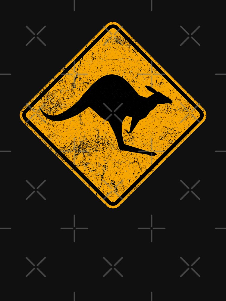 Outback Kangaroo Crossing Road Sign by avperth