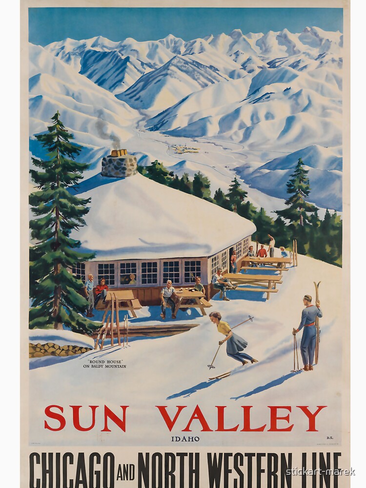 Sun Valley vintage travel poster by stickart-marek
