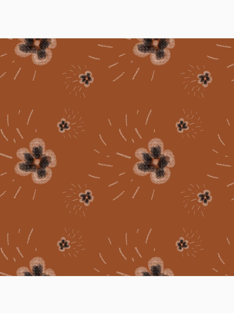 Flower flora stroke simple sketch brown pattern by Yana Mustafina | Boho Soulful Designs