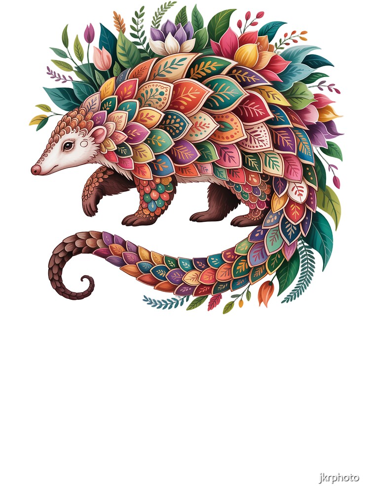 Pangolin with Floral Patterns by jkrphoto