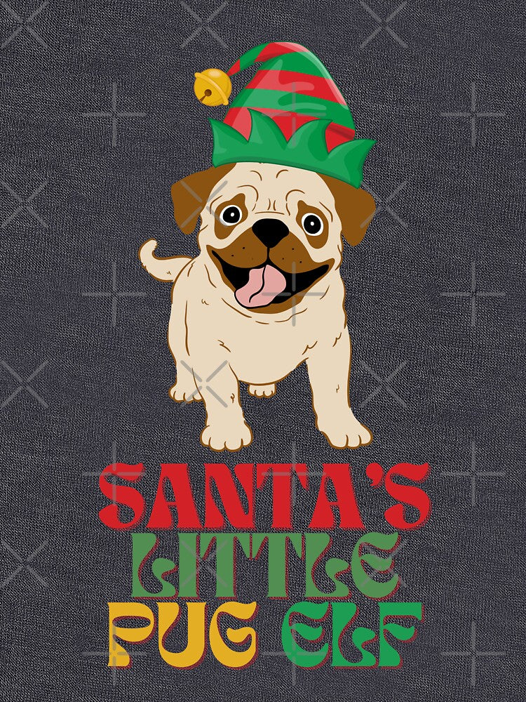 Santa's little pug elf holiday season by PerfectTees03