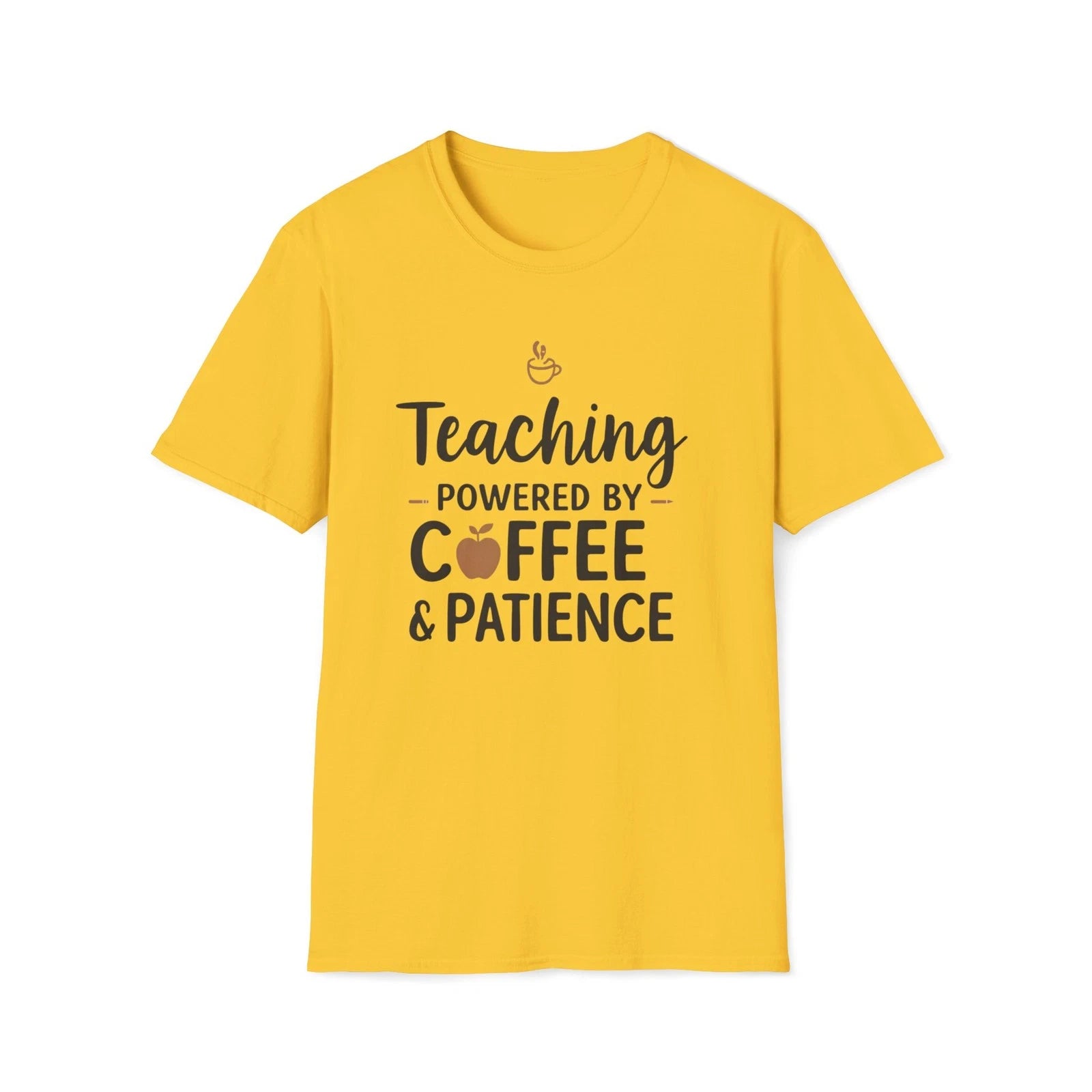 Teaching Powered by Coffee & Patience T-Shirt | Teacher Coffee Shirt