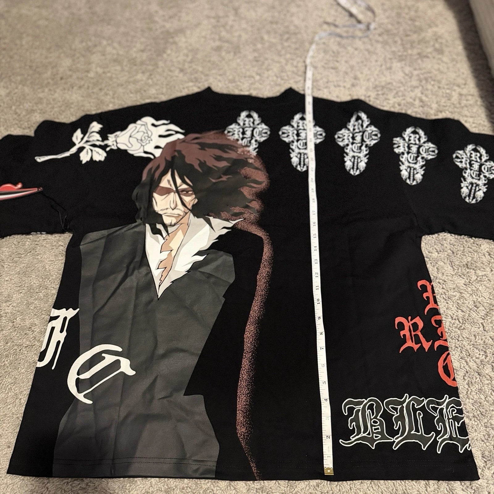 Civil Regime Bleach Zangetsu 199X Oversized Embroidered Tee Black Size Large OS