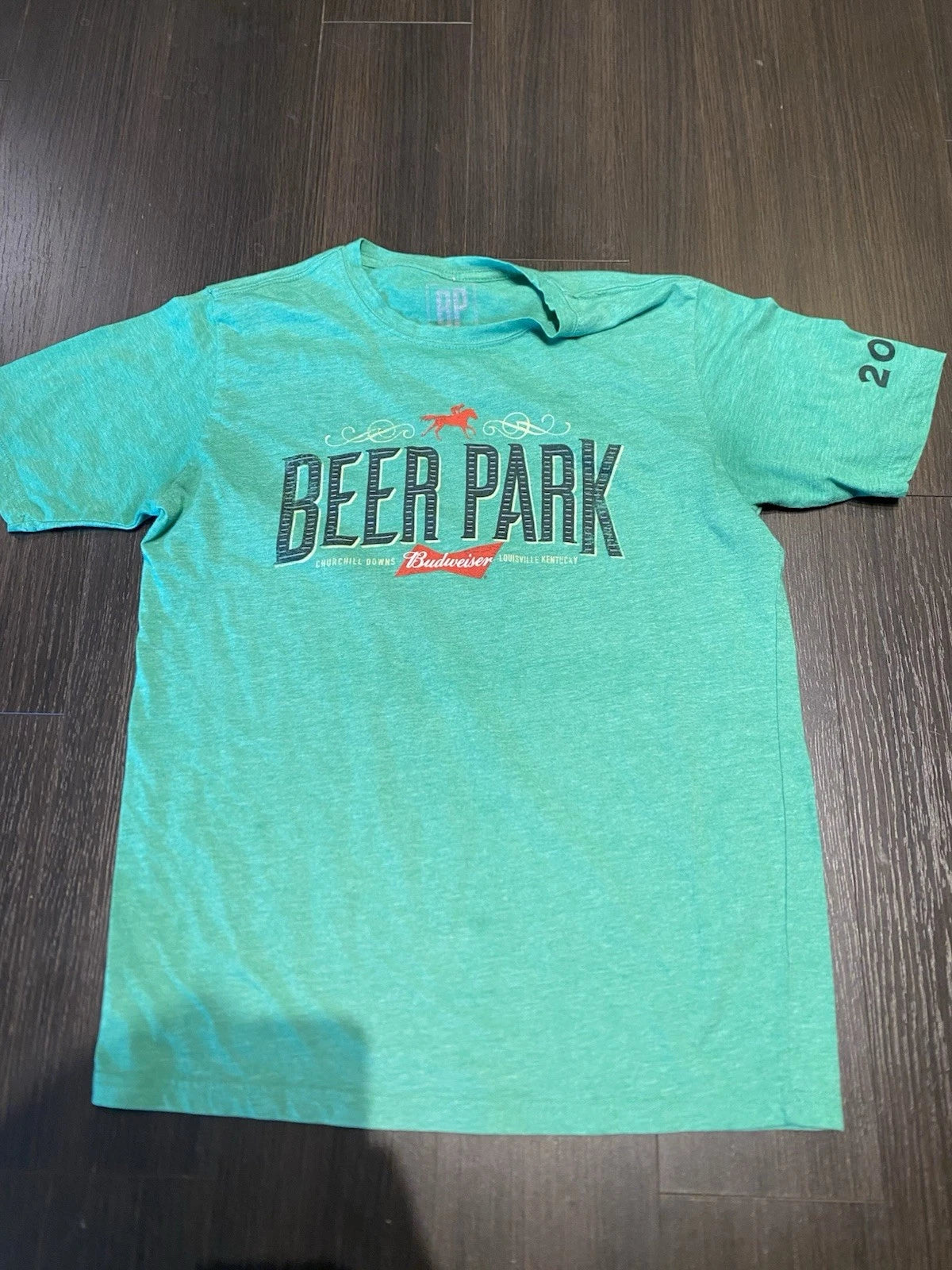 Budweiser 2016 Beer Park Large Green Men's T-Shirt Rare