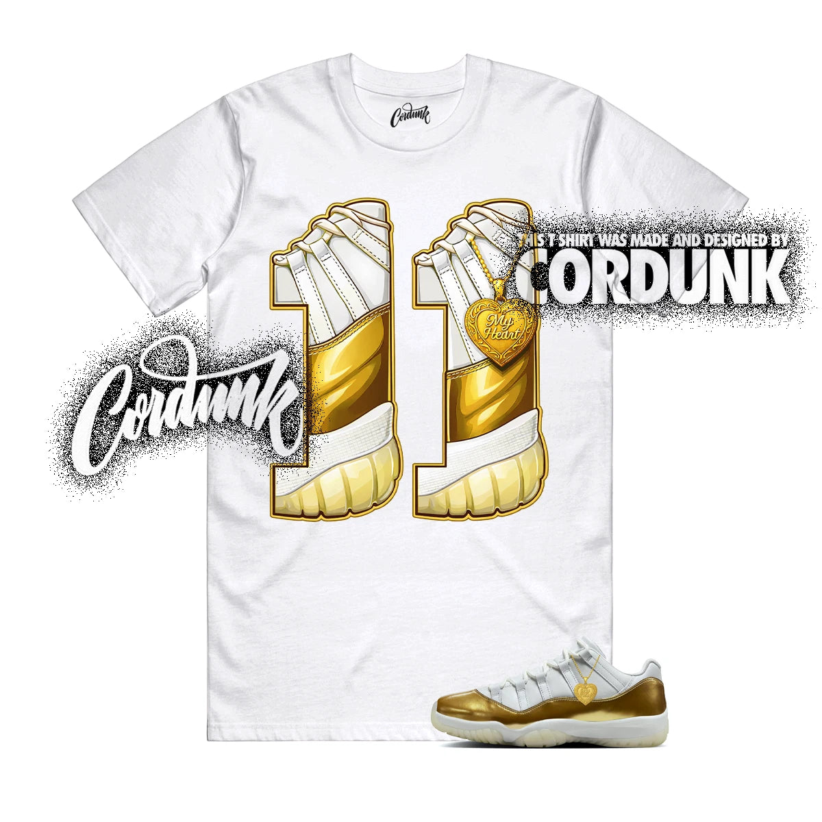 11 Metallic Gold Low White Team Dunk Vapormax Air Force T Shirt Match 11