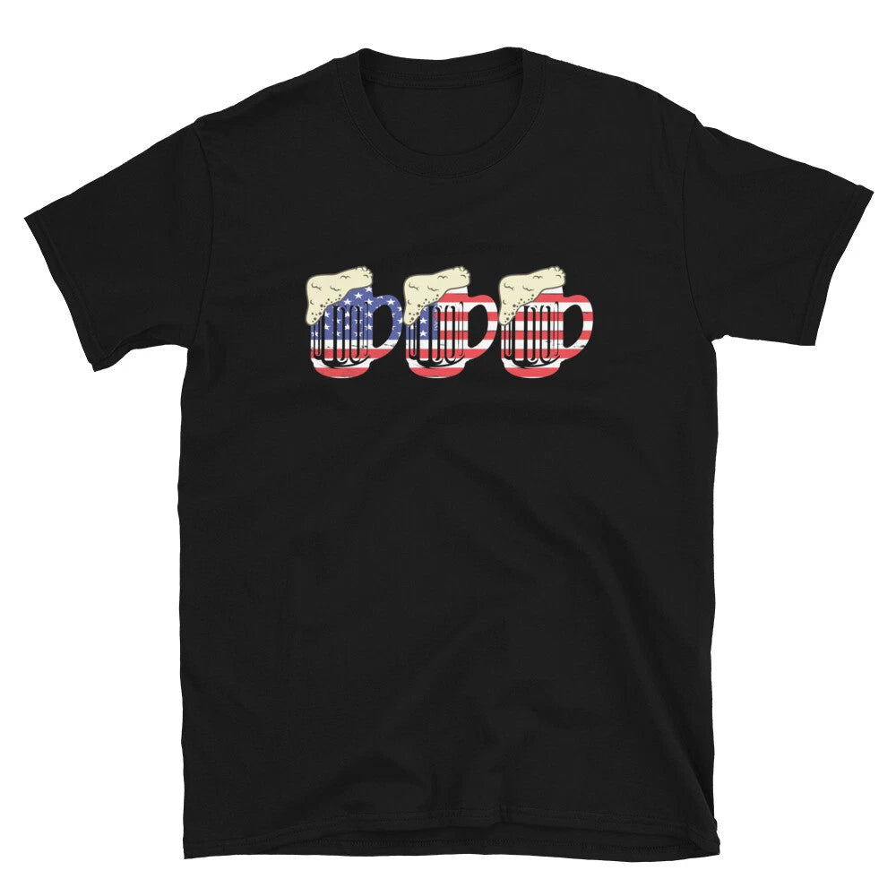 USA America Beer Glasses Funny Alcohol Beer Drinking Unisex T-Shirt