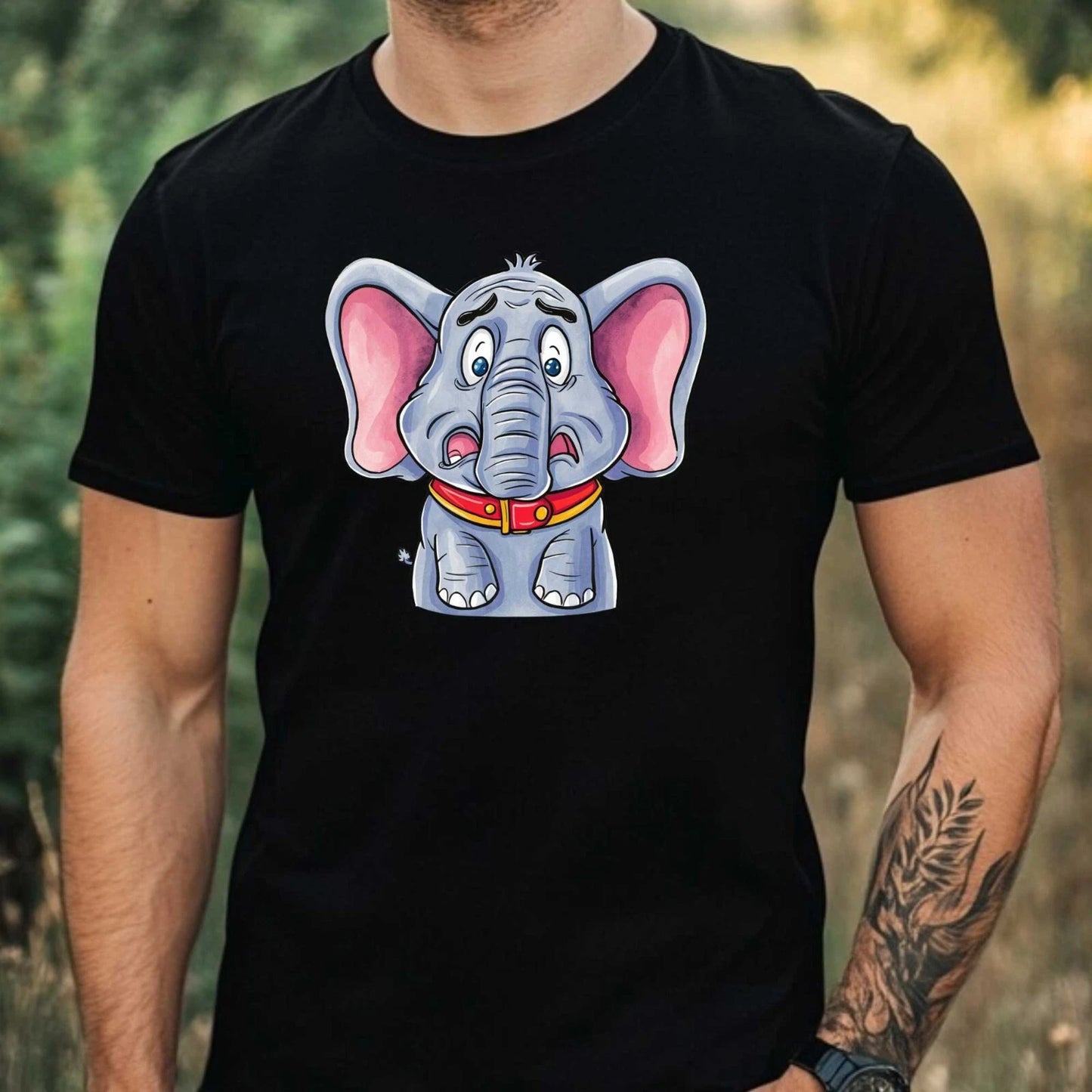 Mens Funny Elephant Print Cotton T-Shirt Size XS to 5XL