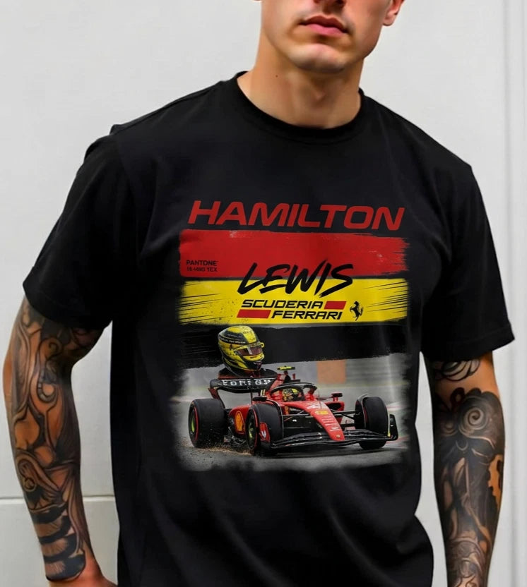 LEWIS HAMILTON F1 CUSTOM DESIGN - T-Shirt Size S-5XL