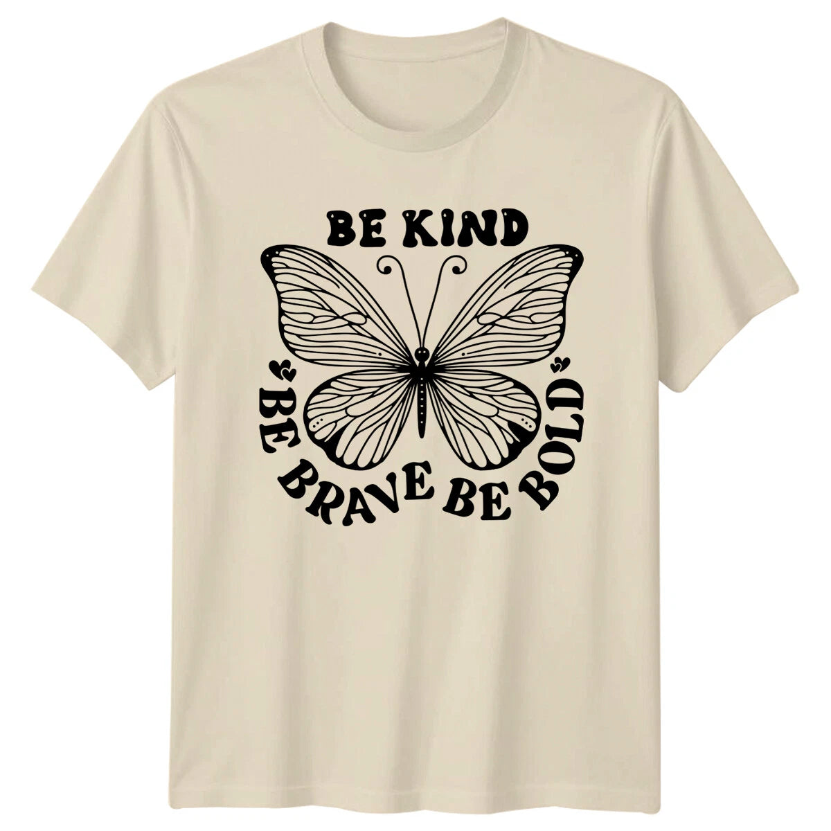 Be Kind Brave Bold Butterfly Boho Graphic T-Shirt