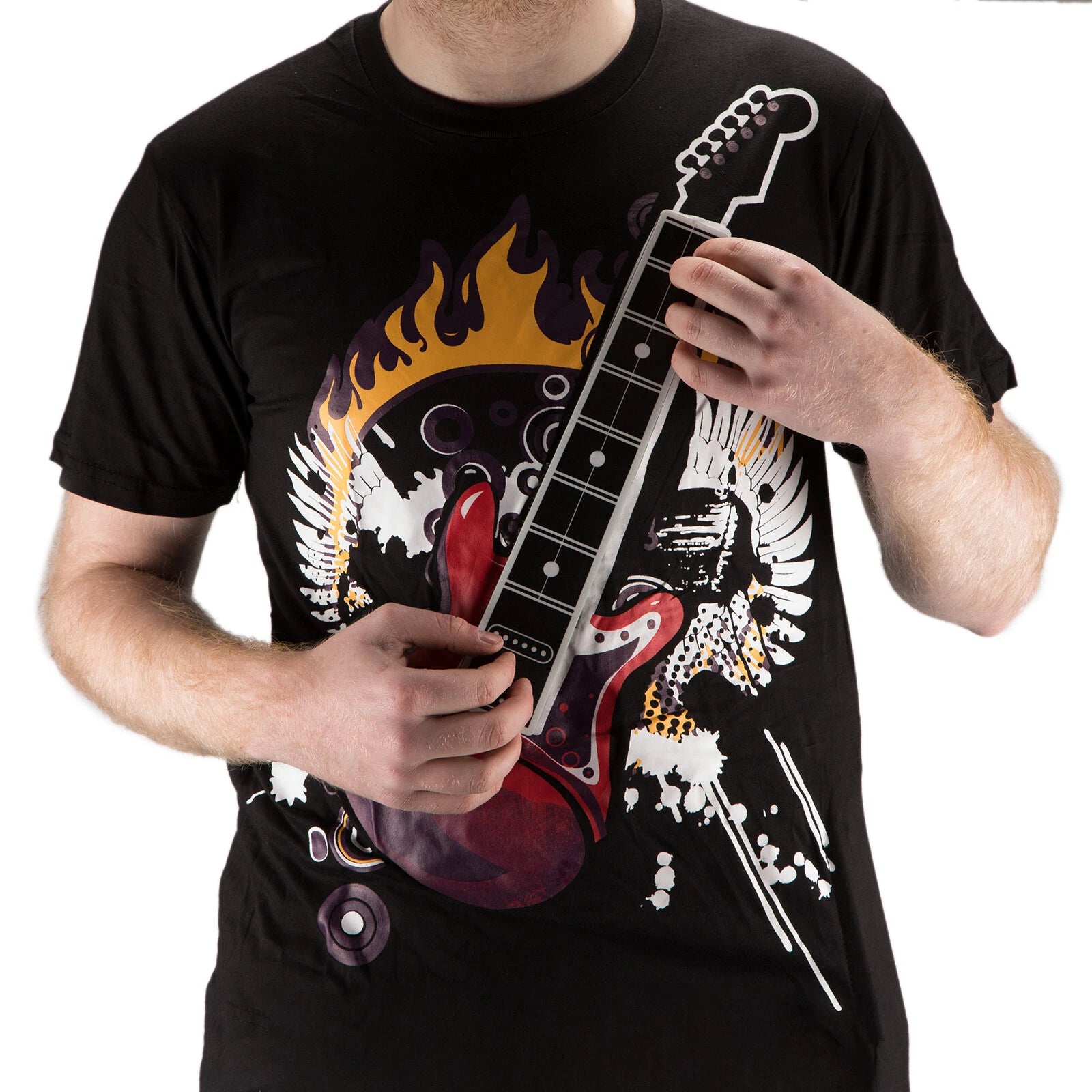 Electric Rock Playable Guitar T-Shirt Short Sleeve T Shirts Men Women Xmas Gifts